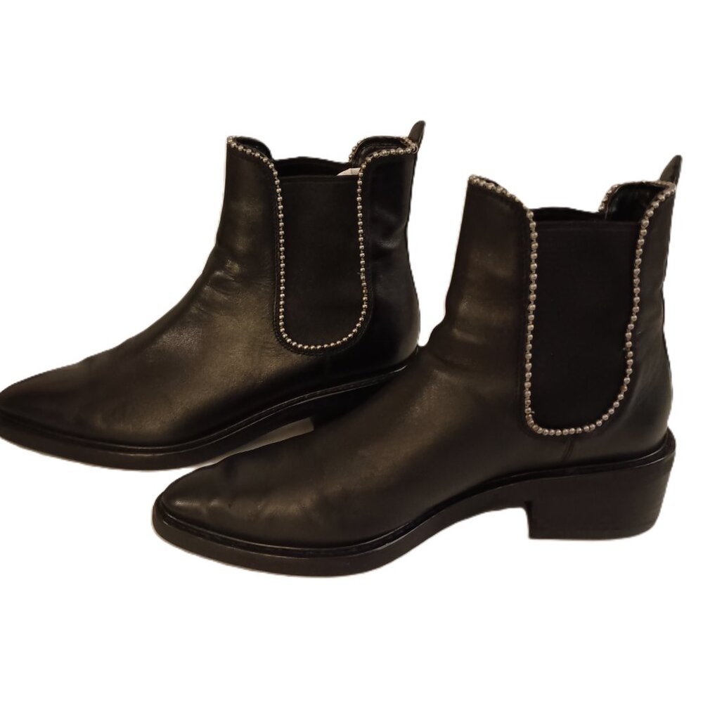 Coach Bowery Ankle Boots Beadchain Black Leather Women’s Size 6.5 B – VGUC - Picture 2 of 15